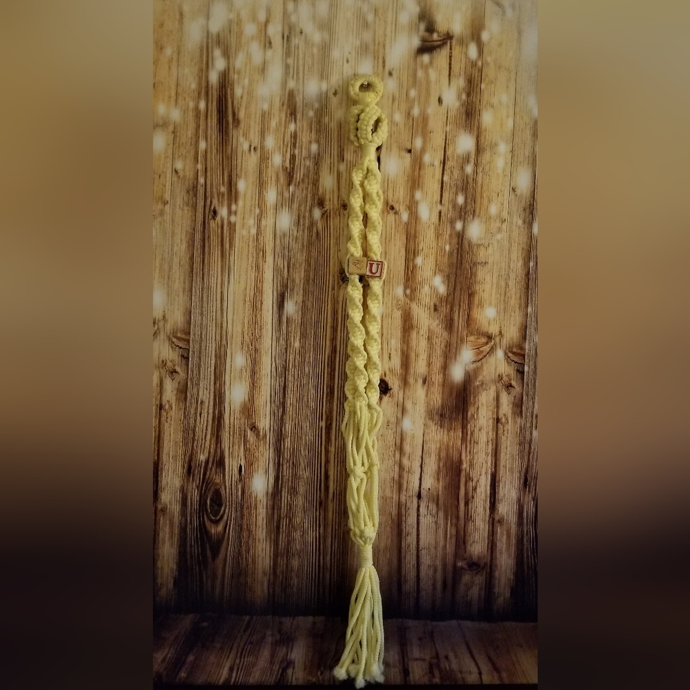 Vintage Yellow Macrame Plant Hanger